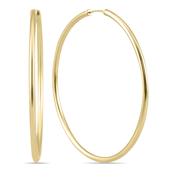 50MM Endless Hoop Earrings 14k Yellow Gold